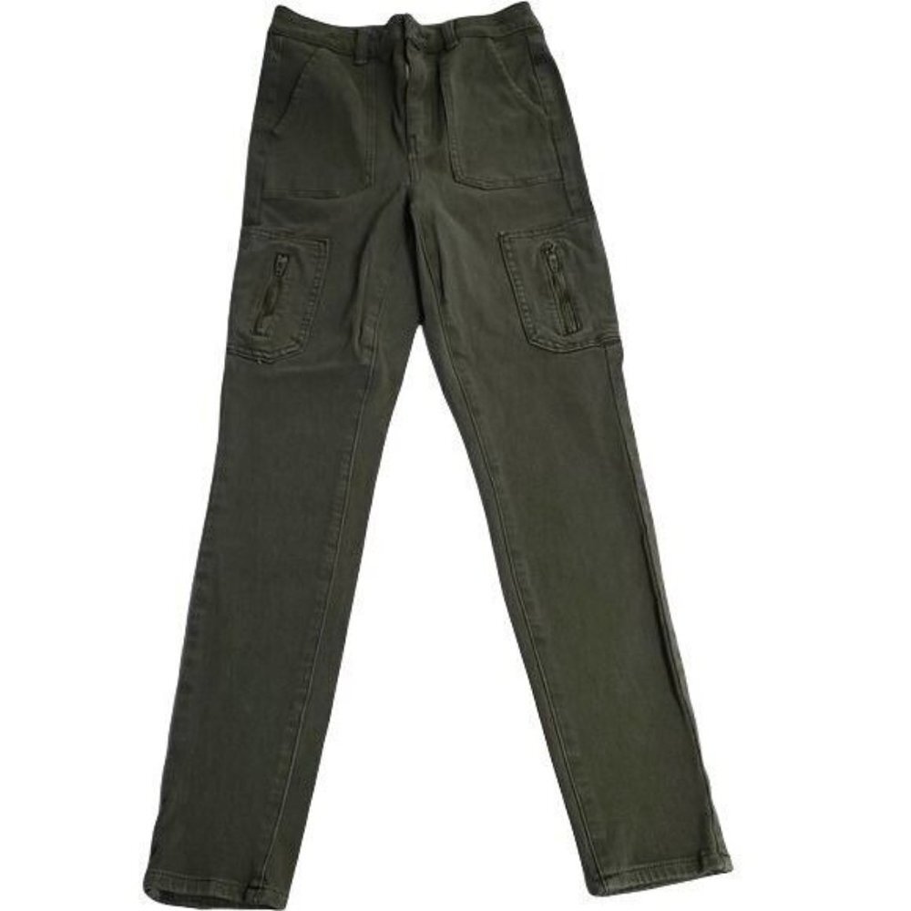 American Eagle Highest Rise Jeggings Olive Moto Size 2
